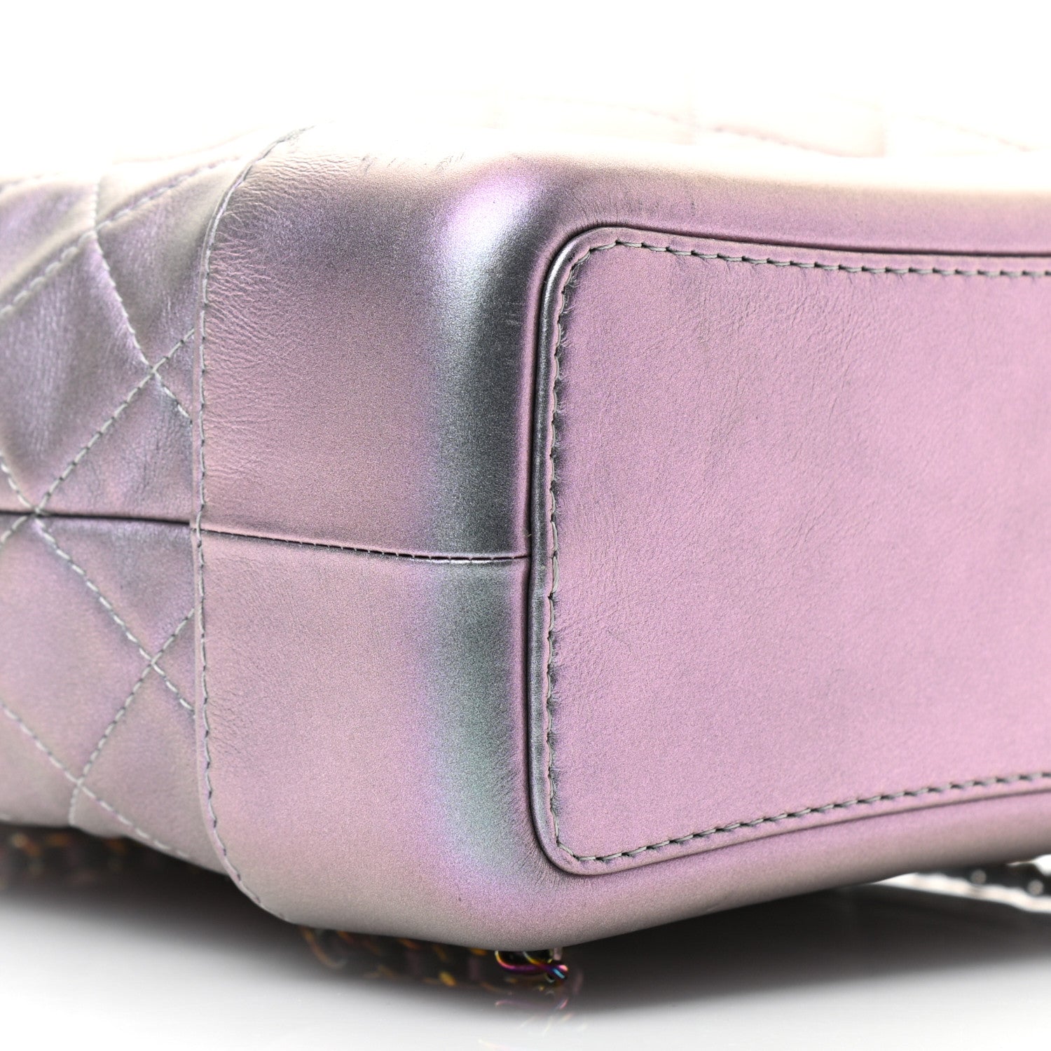 Chanel Iridescent Lambskin Calfskin Small Quilted Gabrielle Backpack Light Purple 9 of 10