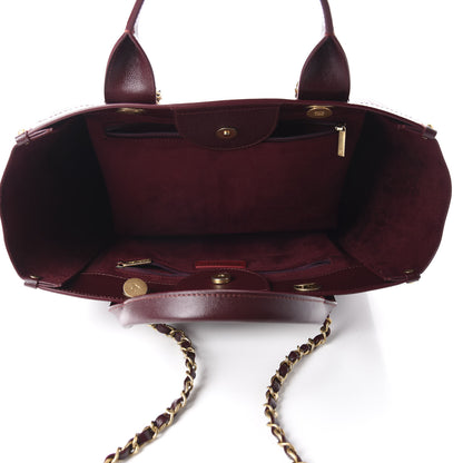 Chanel Caviar Small Studded Deauville Tote Burgundy 5 of 11