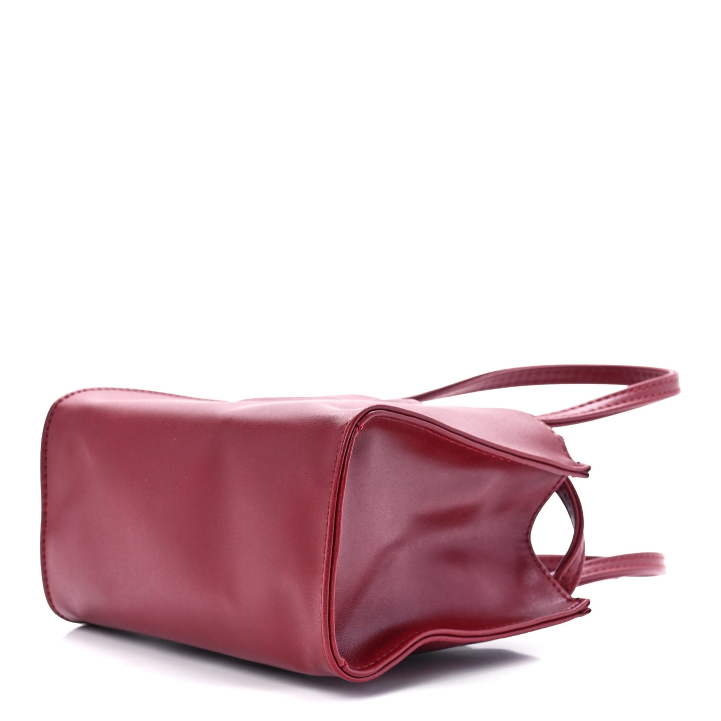 Vegan Leather Small Shopping Bag Oxblood