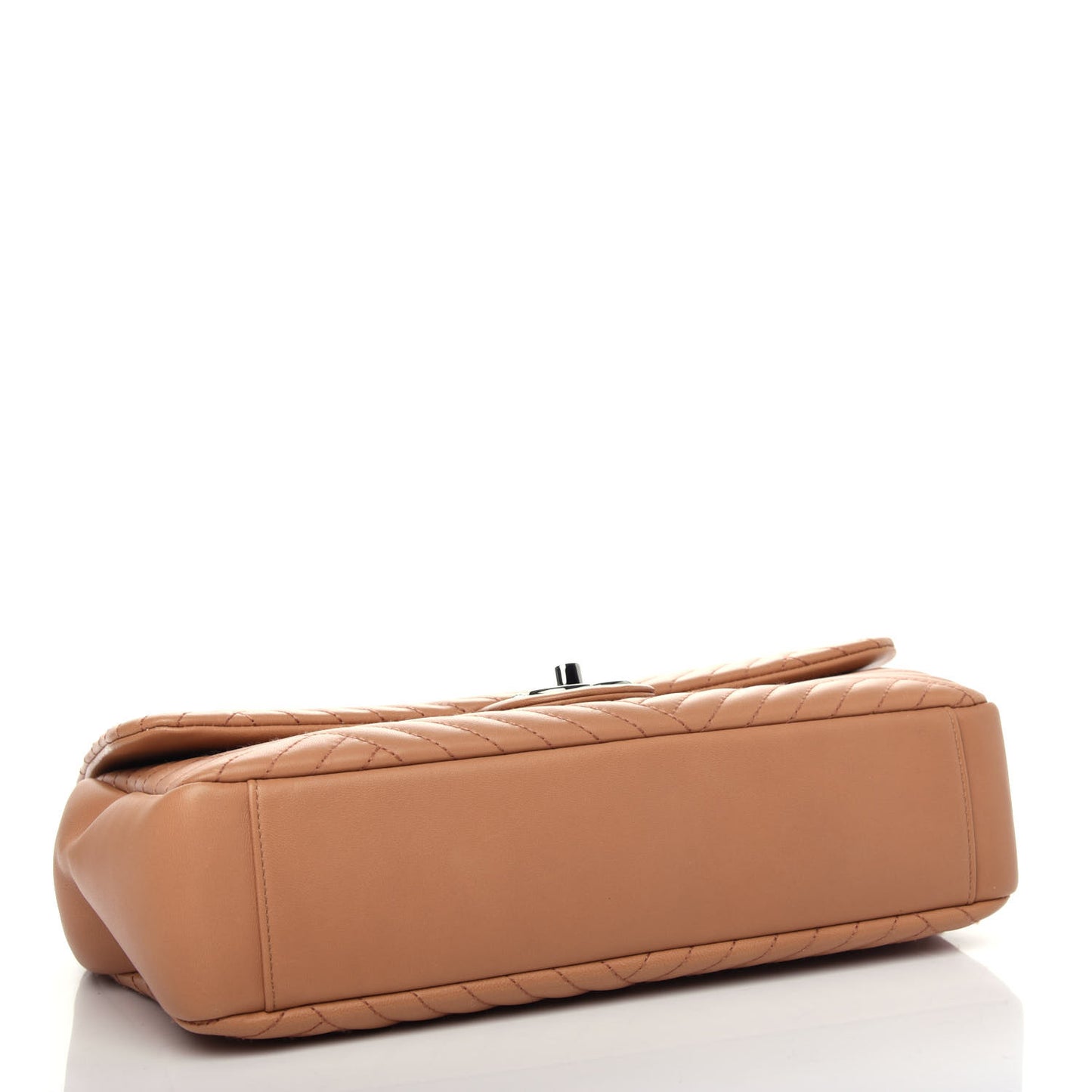 Lambskin Quilted Large CC Crossing Flap Camel