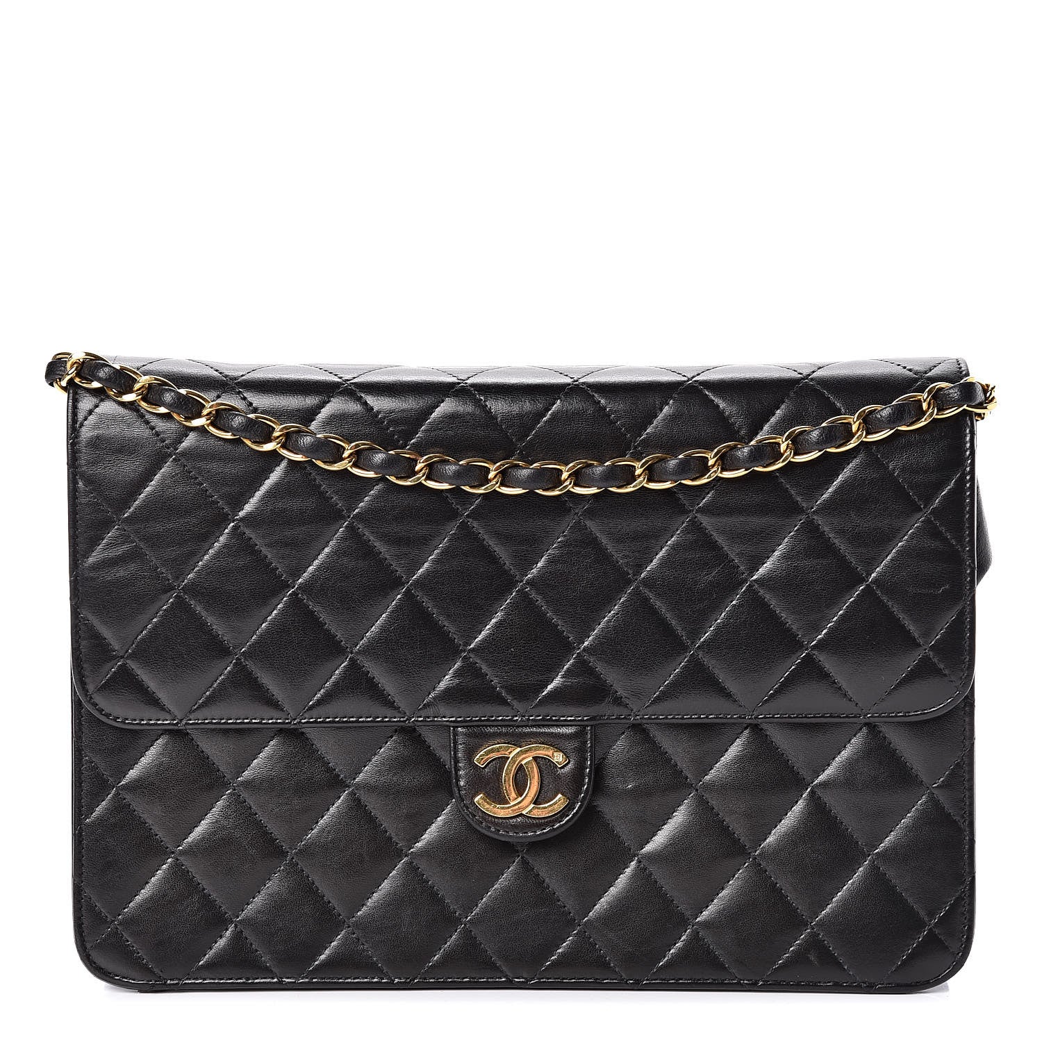 Chanel Lambskin Quilted Medium Single Flap Black 1 of 13