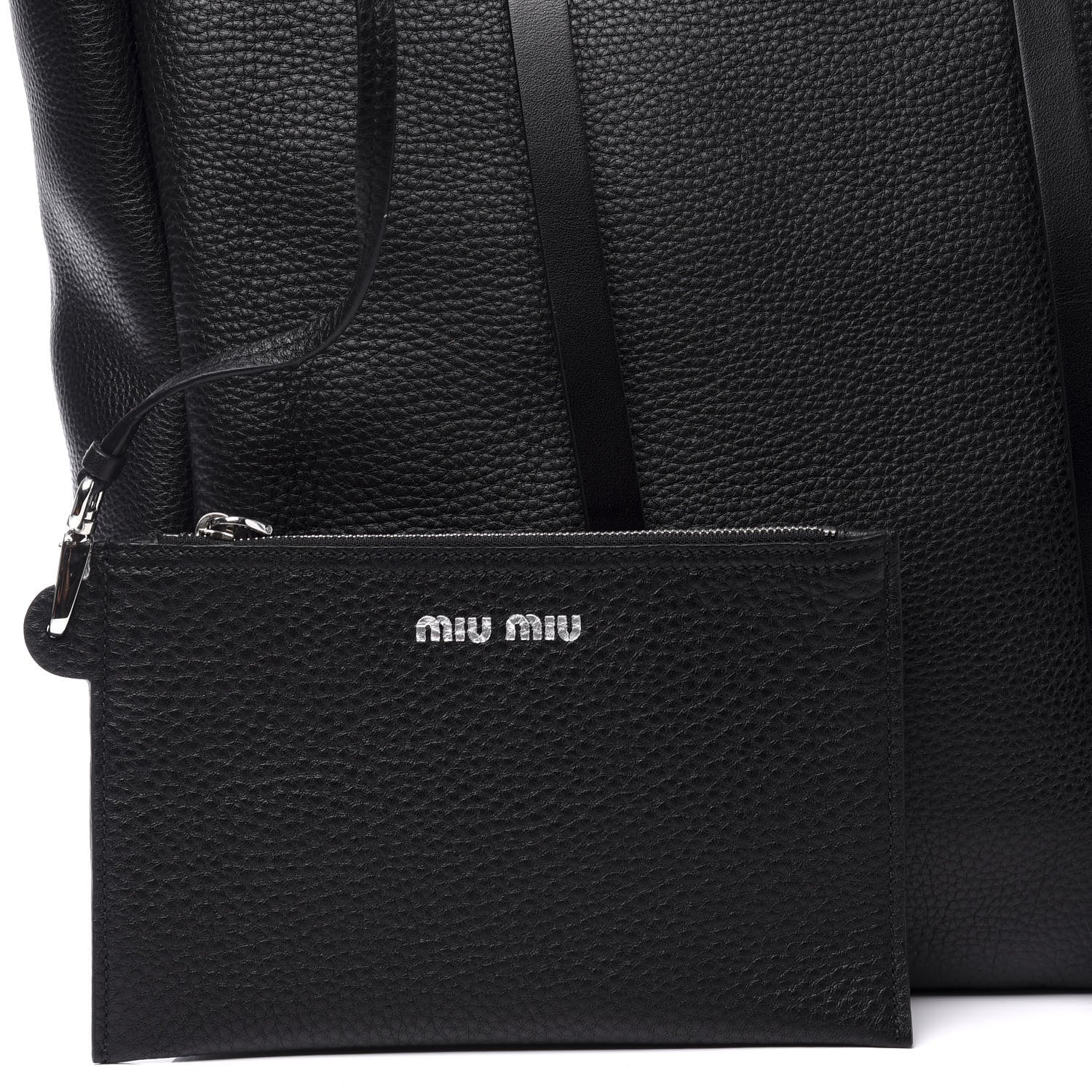 Miu Miu Vitello Daino Tote Black 10 of 12