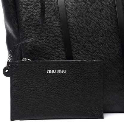 Miu Miu Vitello Daino Tote Black 10 of 12