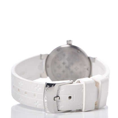 Louis Vuitton Stainless Steel Rubber 28mm Tambour Quartz Watch 4 of 8