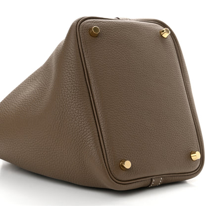 Hermes Taurillon Clemence Picotin Lock 18 PM Etoupe 9 of 11