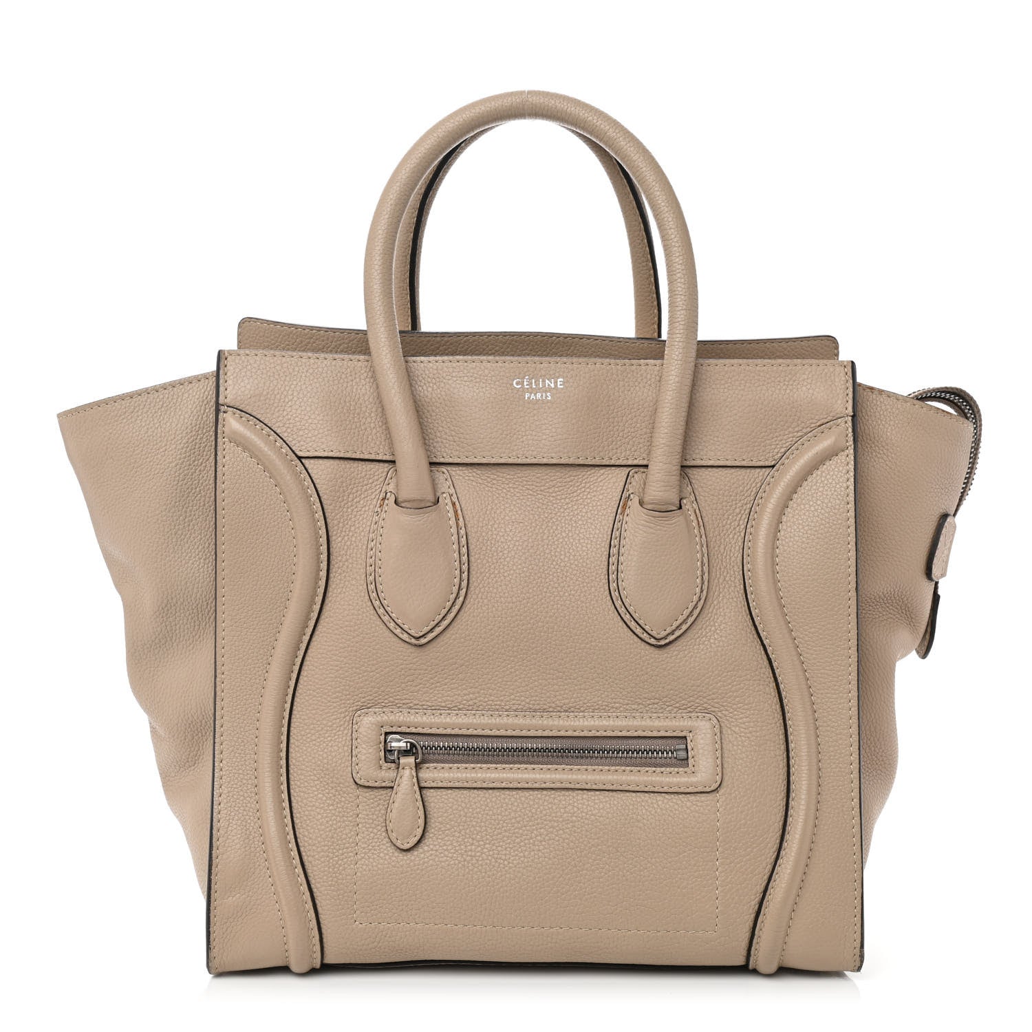 Celine Drummed Calfskin Mini Luggage Dune 1 of 12