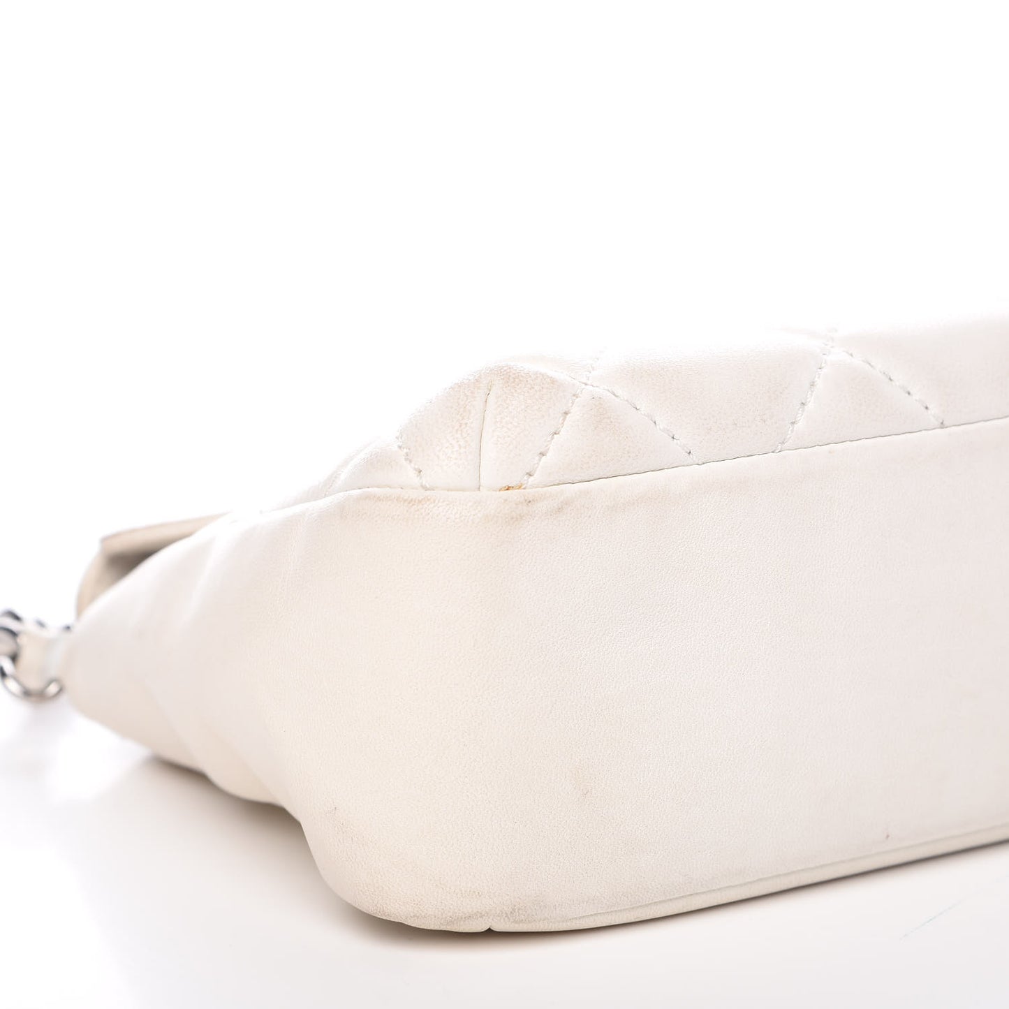 Lambskin Quilted Single Flap White