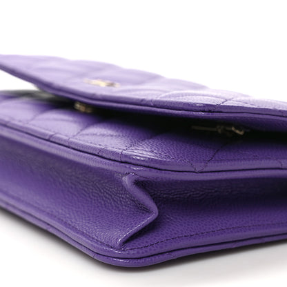 Chanel Caviar Quilted Wallet On Chain WOC Purple 10 of 10