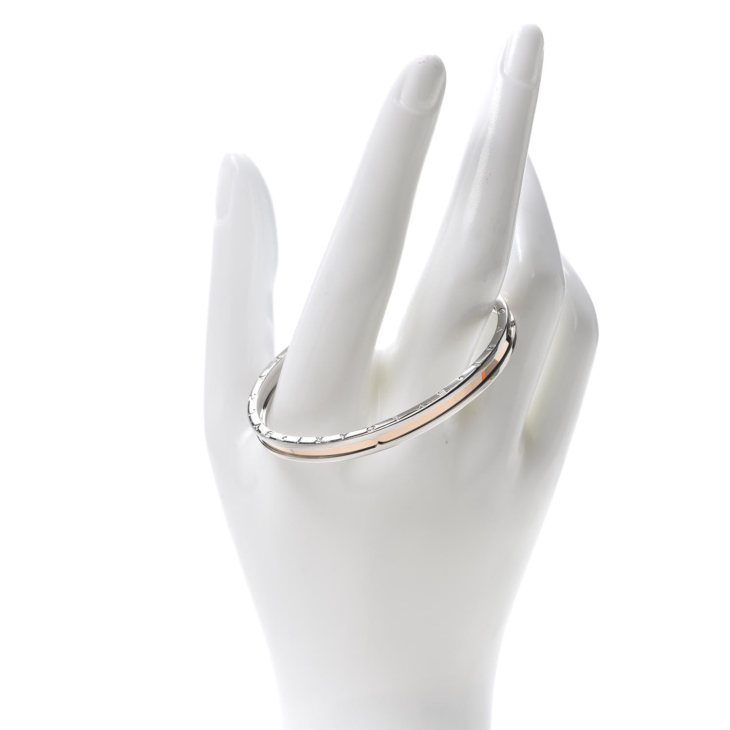 Bulgari 18K Rose Gold Stainless Steel B.Zero1 Cuff Bracelet SM 2 of 8