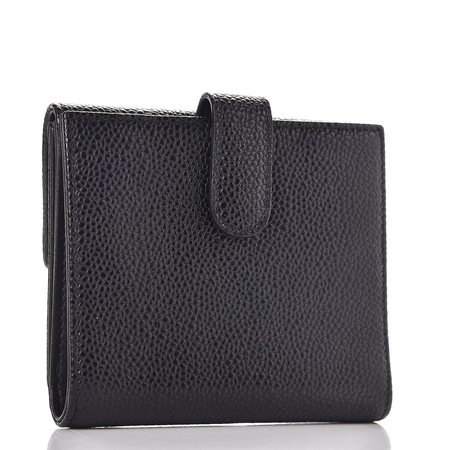 Caviar Timeless CC Compact Flap Wallet Black