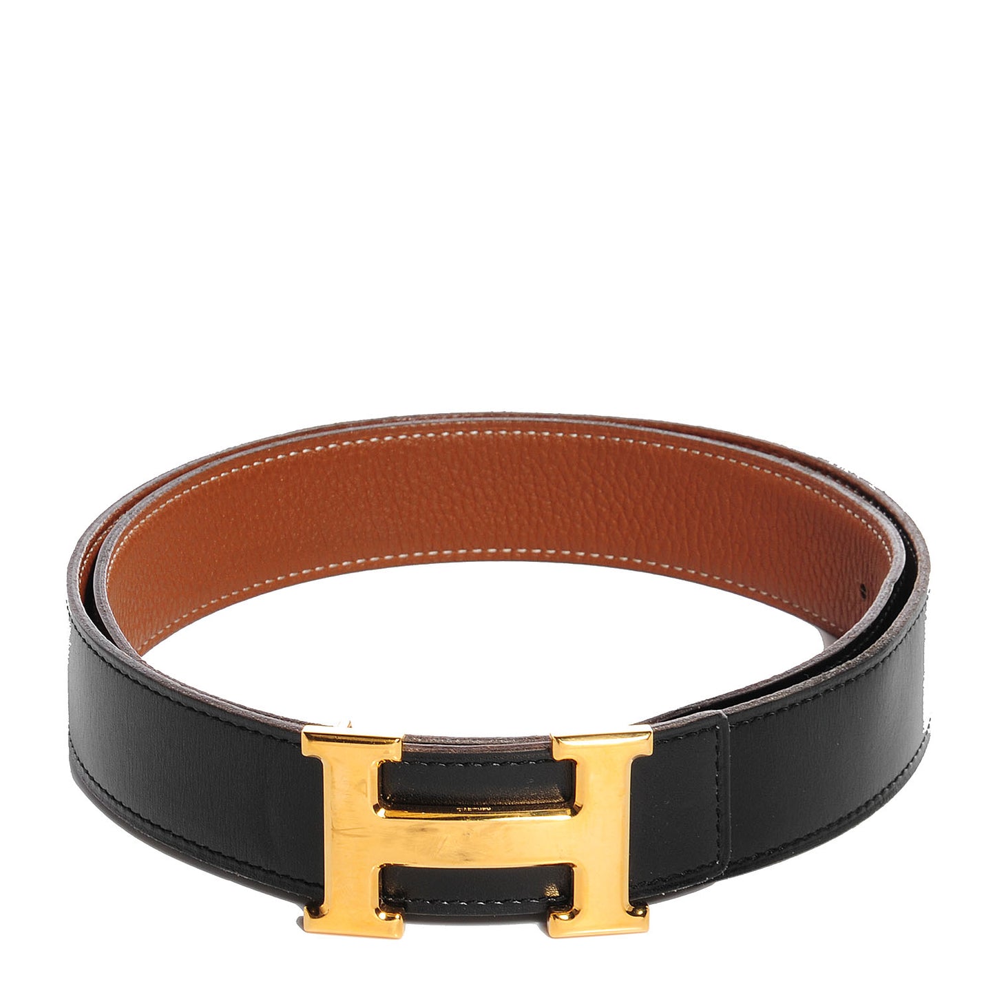 Box Togo Reversible Polished Constance 32mm H Belt 90 Black Gold