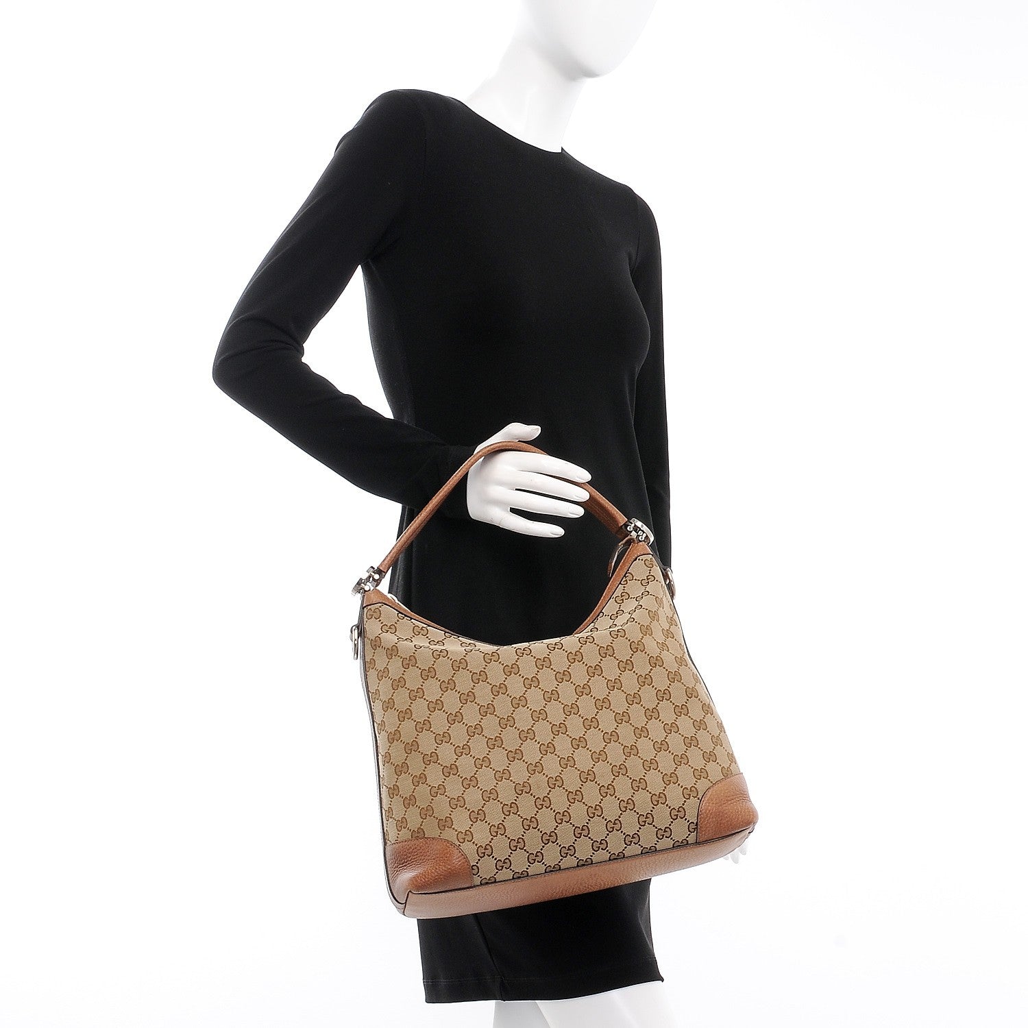 Gucci Monogram Old Libeccio Small Miss GG Hobo Beige Ebony Light Brown 3 of 9