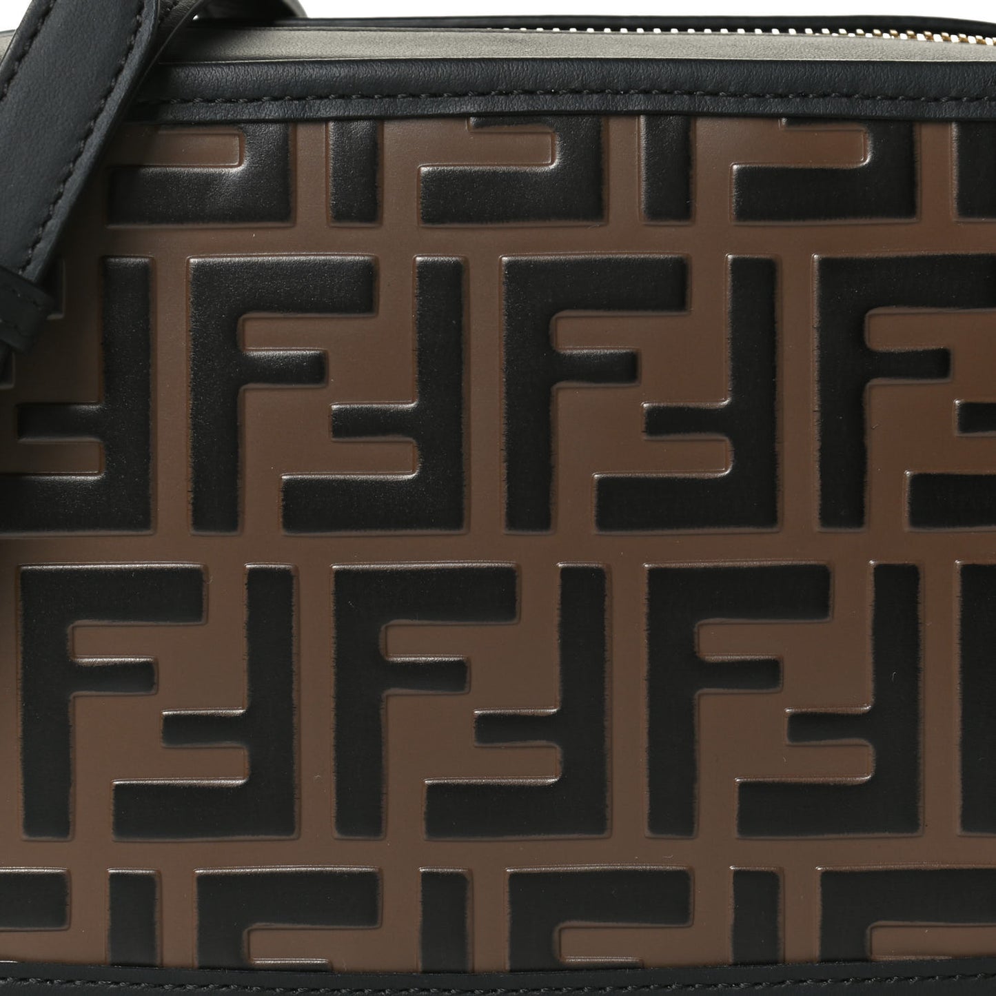 Vitello Century Bi-Color FF 1974 Embossed Mini Camera Case Maya Black