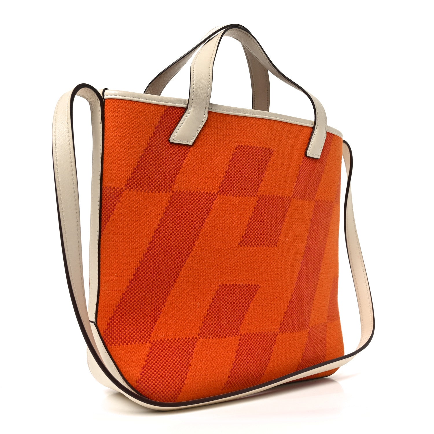 Hermes Swift Toile H Cabas H En Biais 27 Orange 3 of 11