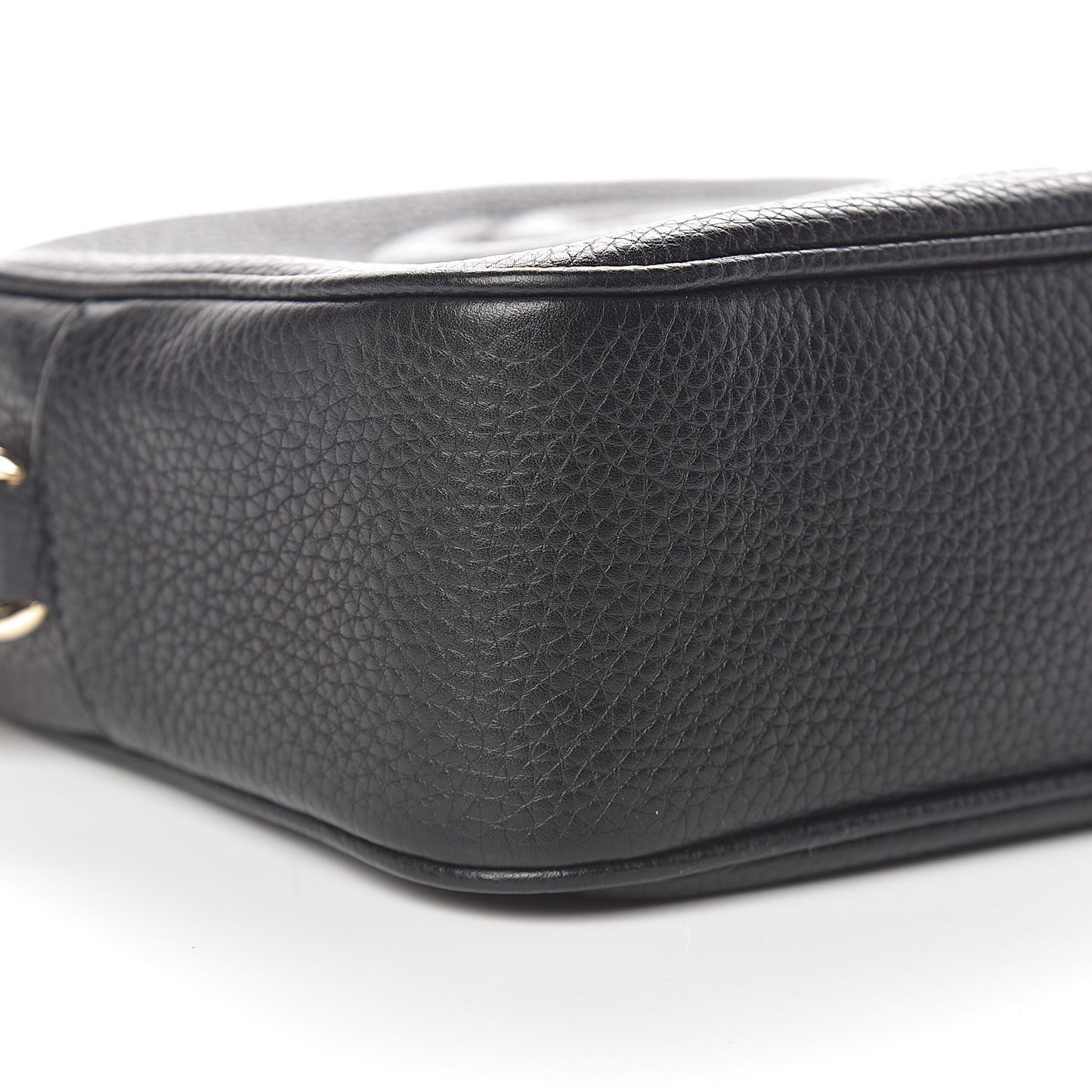 Pebbled Calfskin Small Soho Disco Bag Black