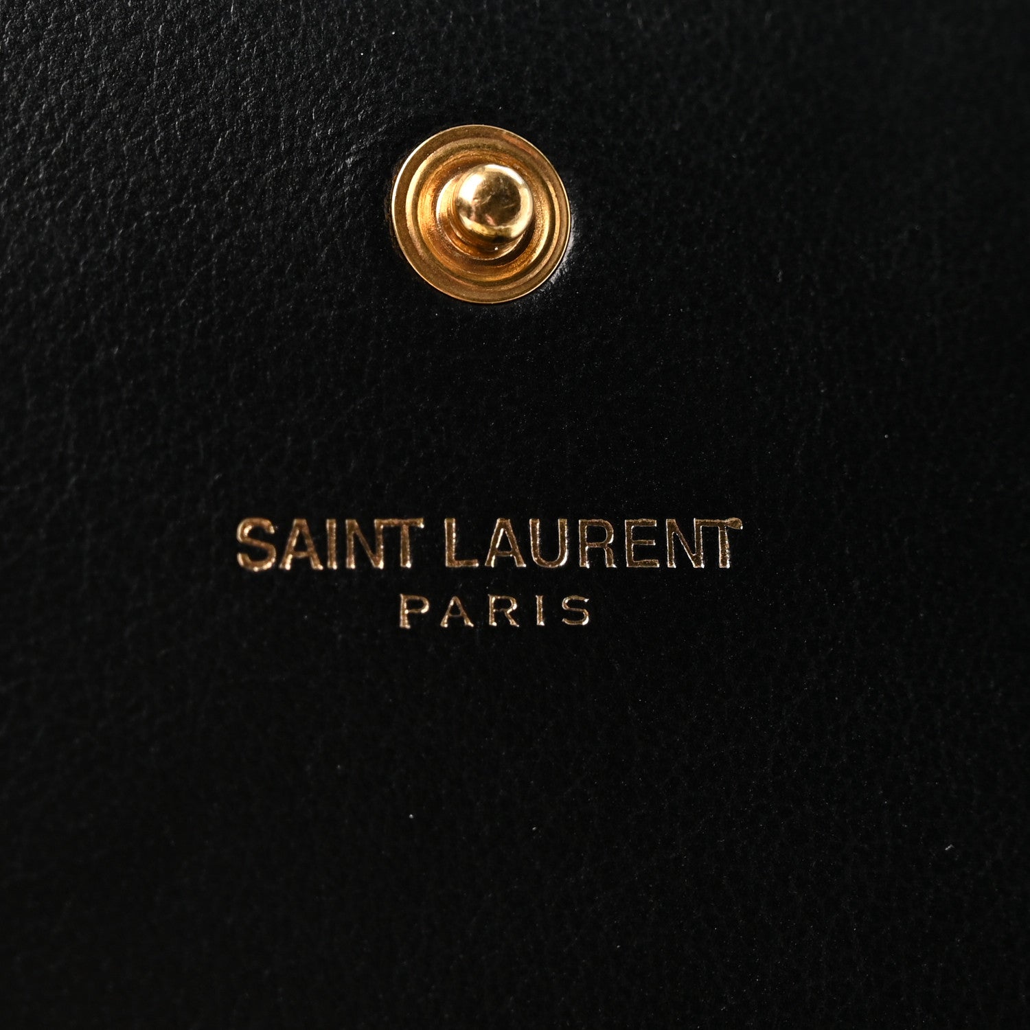 Saint Laurent Canvas Star Print Monogram Chain Wallet Gold Black 6 of 13