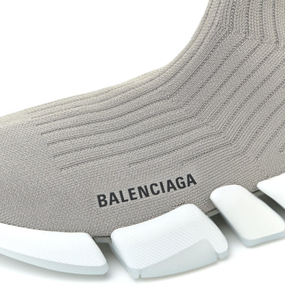 Balenciaga Ribbed Knit Womens Speed 2.0 Transparent Sole Sneakers 39 Baltic Grey White 12 of 12