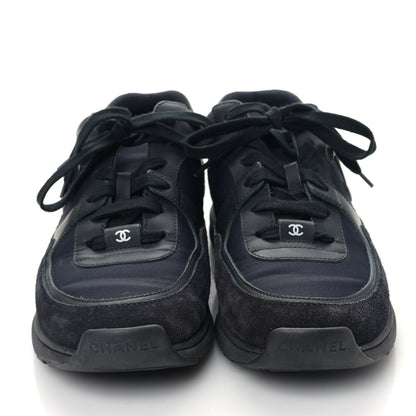 Chanel Fabric Calfskin Suede CC Sneakers 37 Black 2 of 8