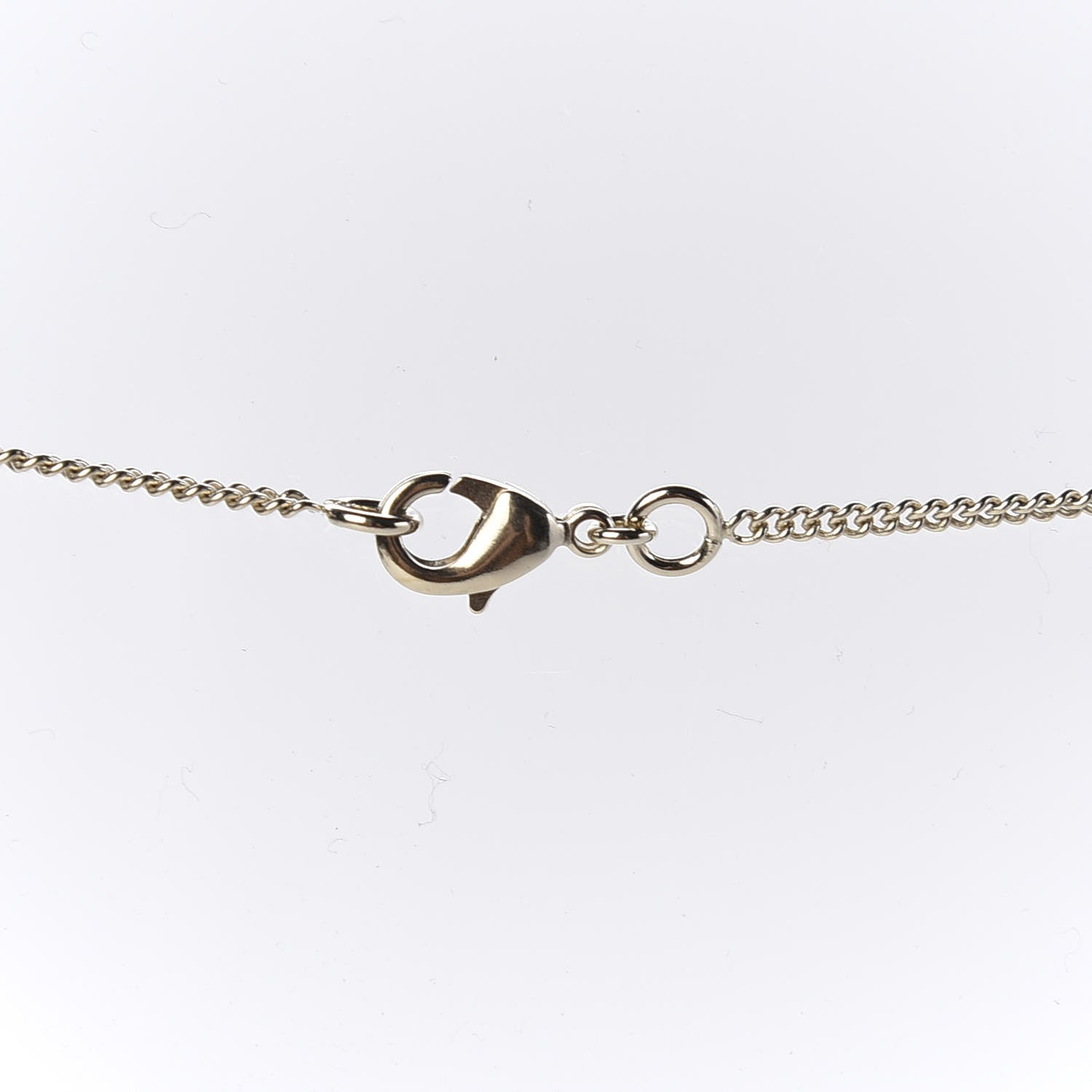 Chanel Resin Pearl CC Shield Drop Necklace Light Gold 4 of 5