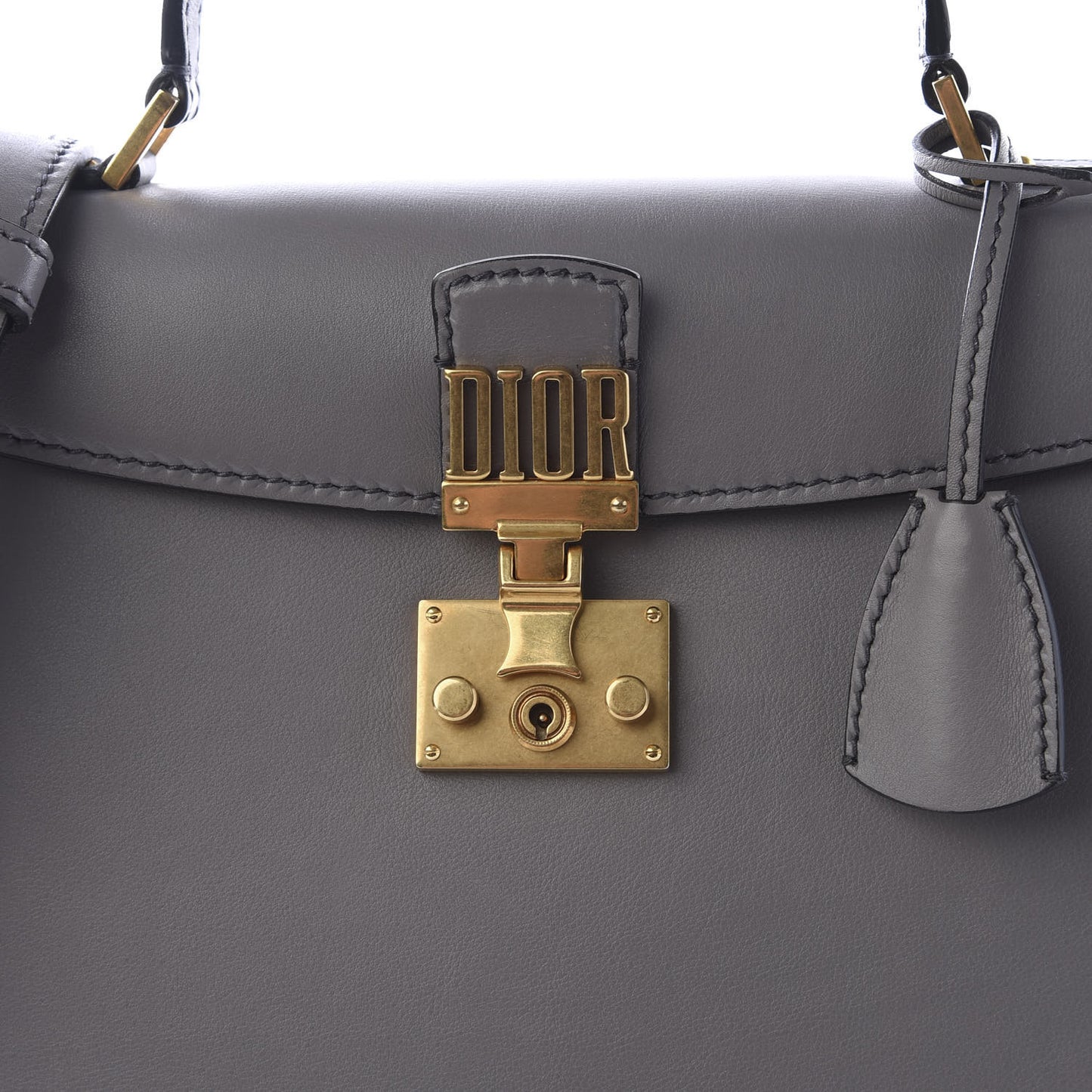 Calfskin Dioraddict Top Handle Iron Grey