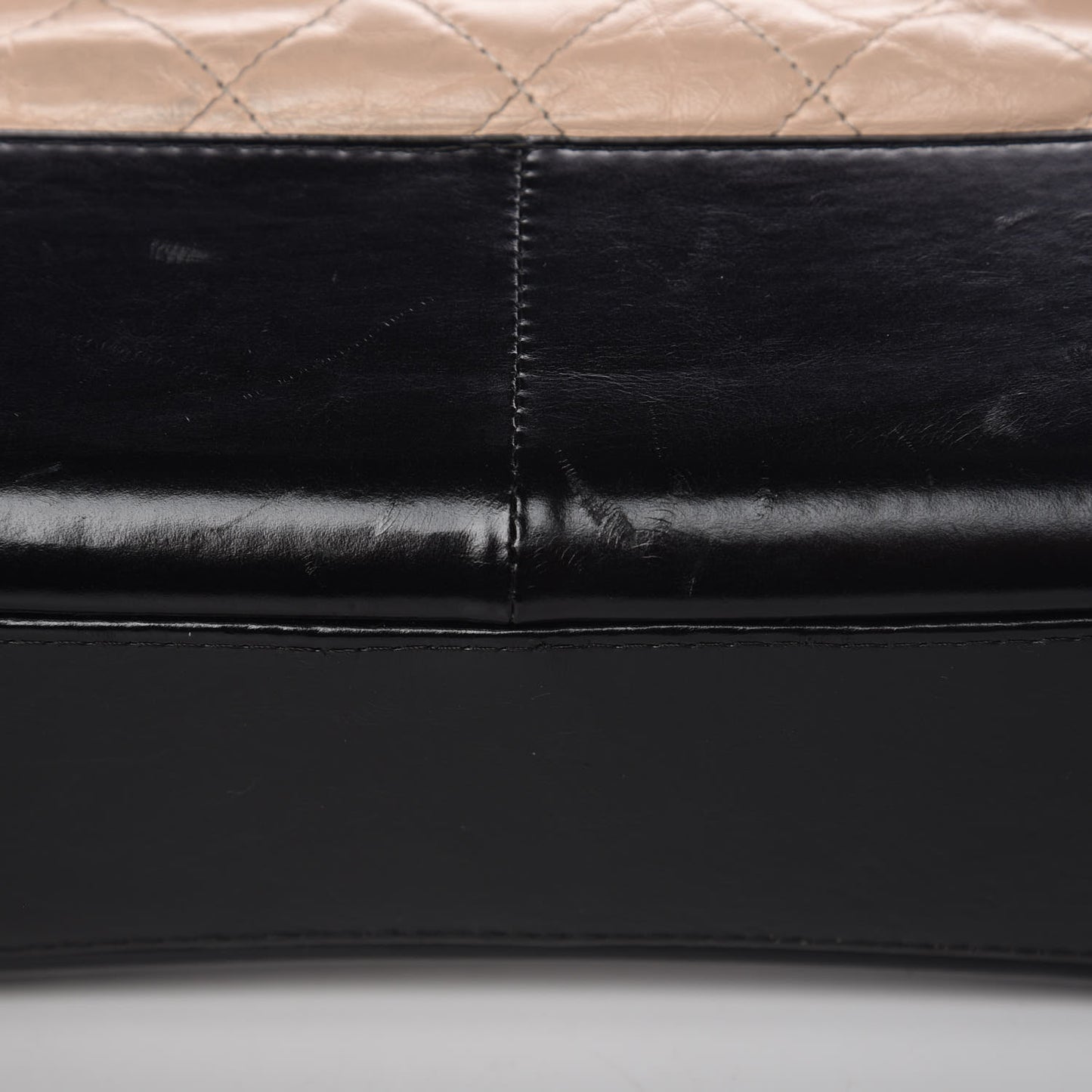 Aged Calfskin Quilted Medium Gabrielle Hobo Beige Black