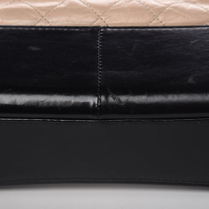 Chanel Aged Calfskin Quilted Medium Gabrielle Hobo Beige Black 14 of 15