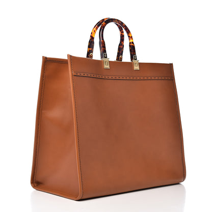 Fendi Vitello King Plexiglass Large Fendi Sunshine Shopper Tote Cuoio 3 of 10