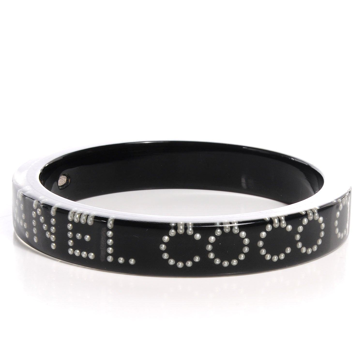 Chanel Resin Pearl Coco Bangle Black 4 of 5