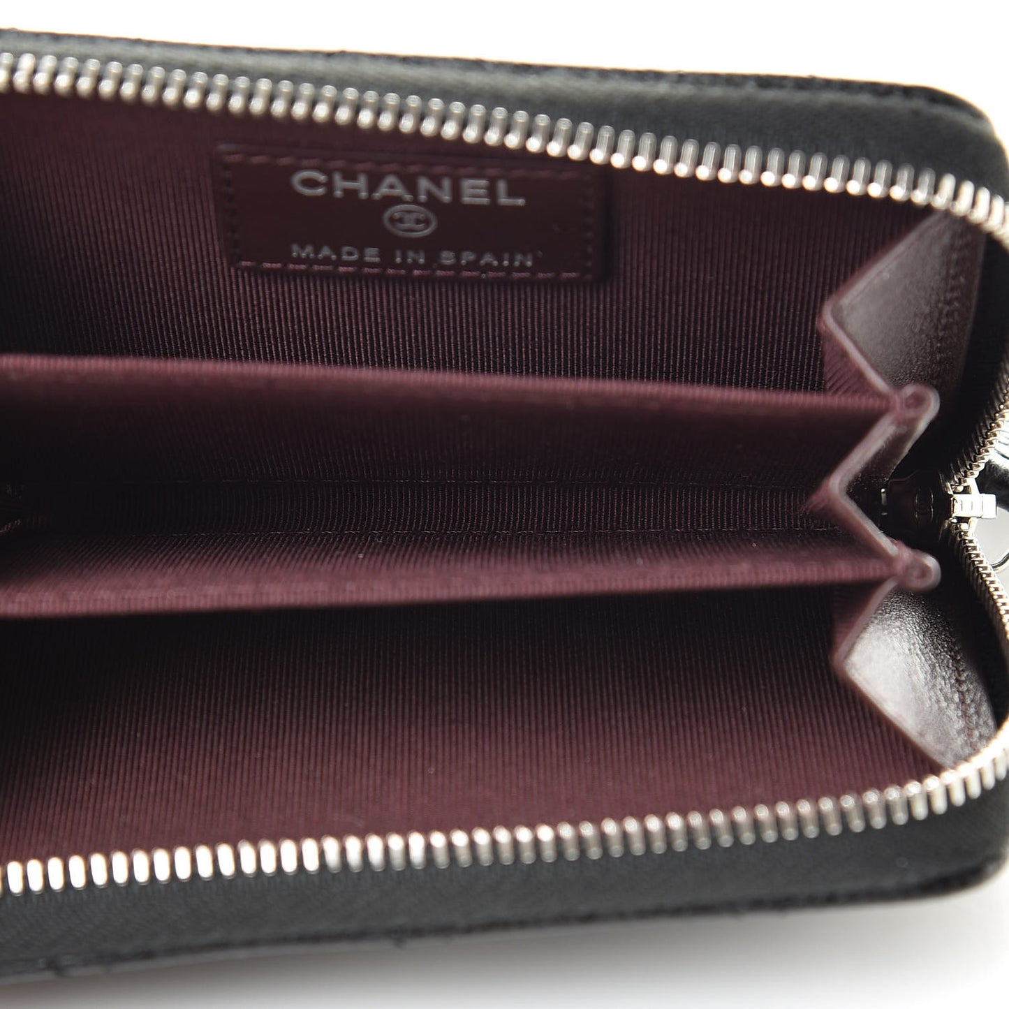 Caviar Quilted Zip Coin Purse Black