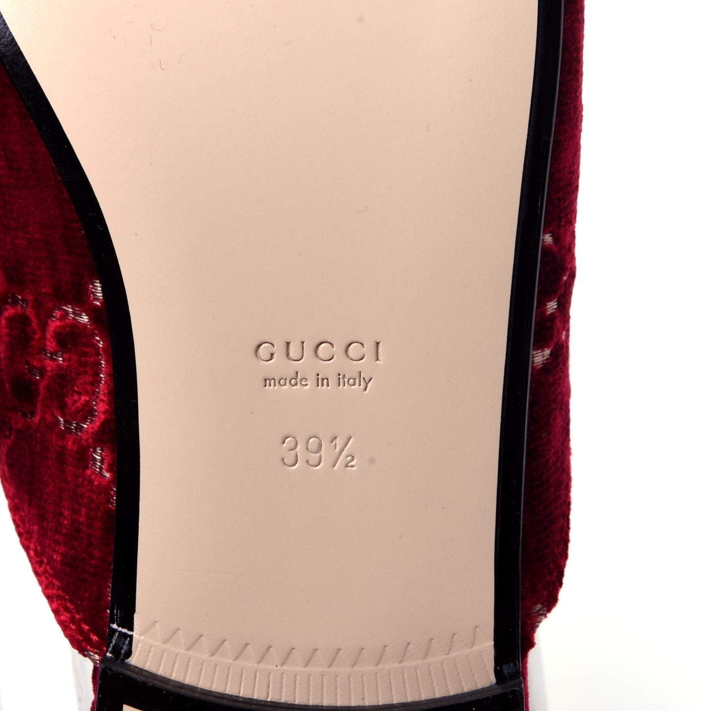 Velvet GG Monogram Womens Princetown Slippers 39.5 Red Cipria