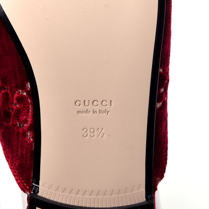 Gucci Velvet GG Monogram Womens Princetown Slippers 39.5 Red Cipria 9 of 10