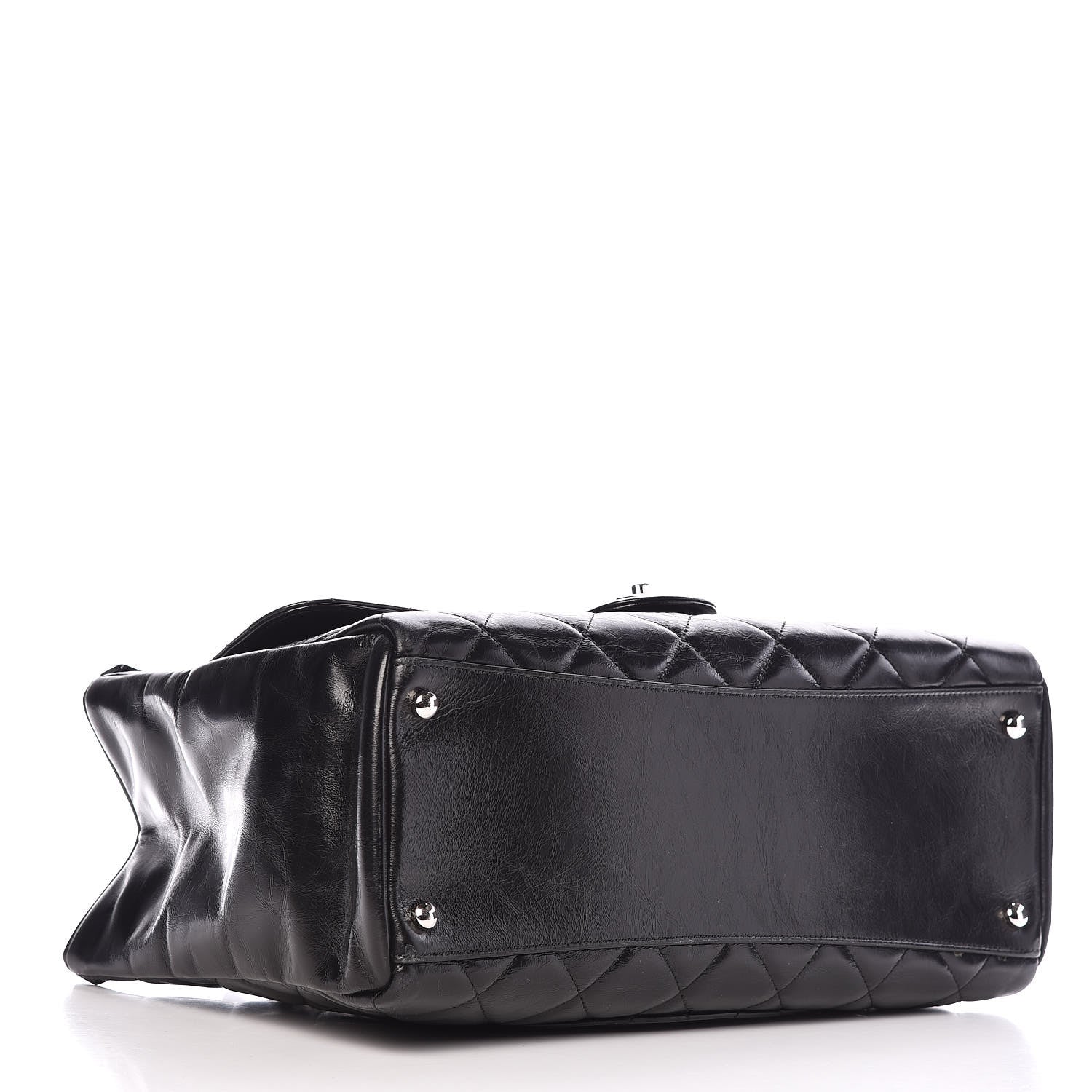Chanel Glazed Calfskin Quilted Small CC Delivery Tote Black 4 of 17