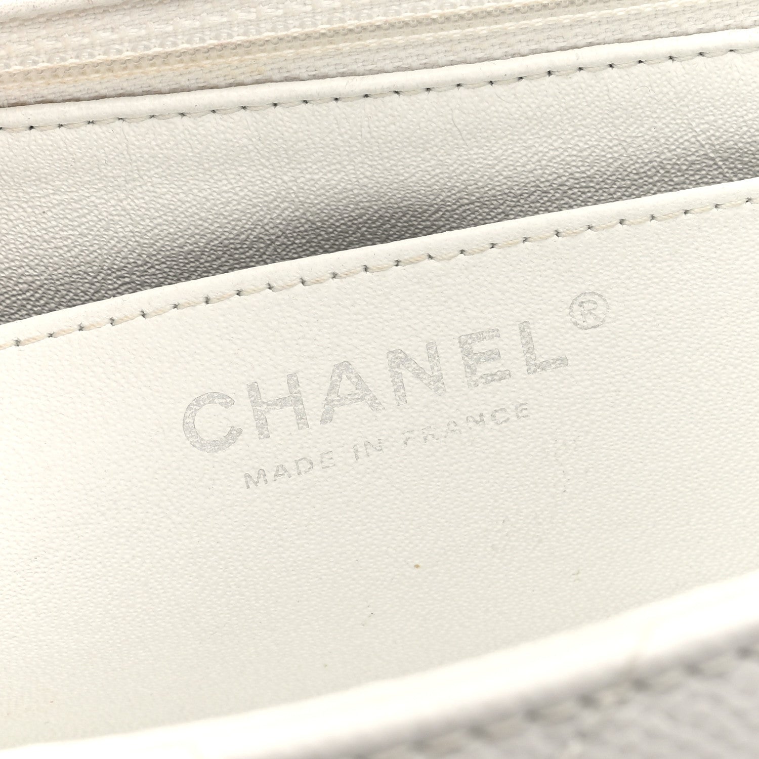 Chanel Caviar Quilted Jumbo Single Flap White 6 of 10
