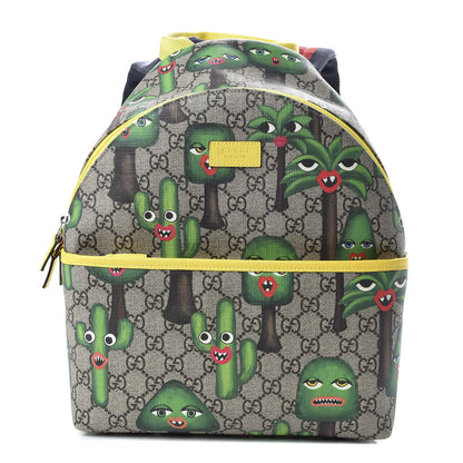 Gucci GG Supreme Monogram Smiling Plants Childrens Backpack 1 of 9