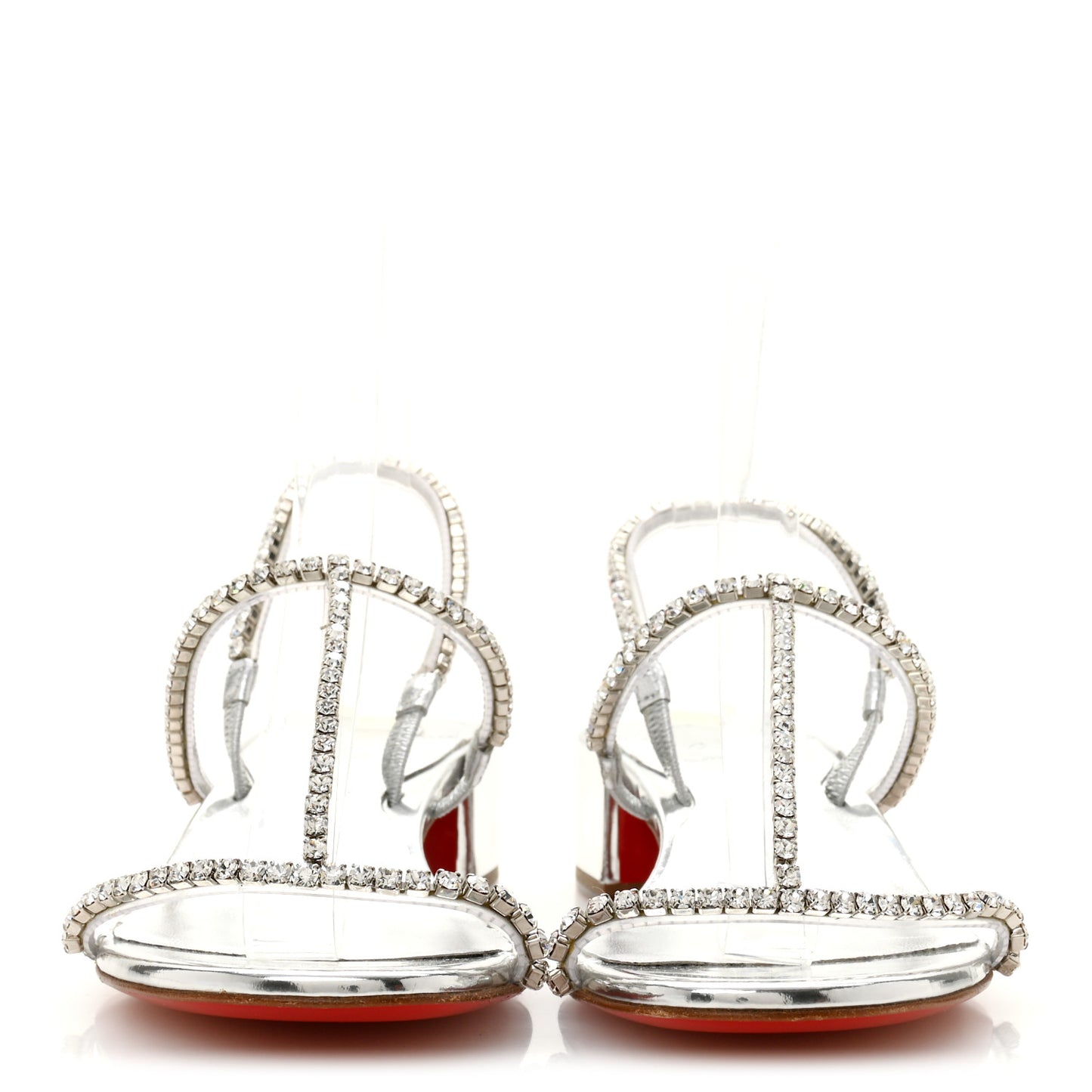 Specchio PVC Crystal Simple Queenie Sandals 36 Silver