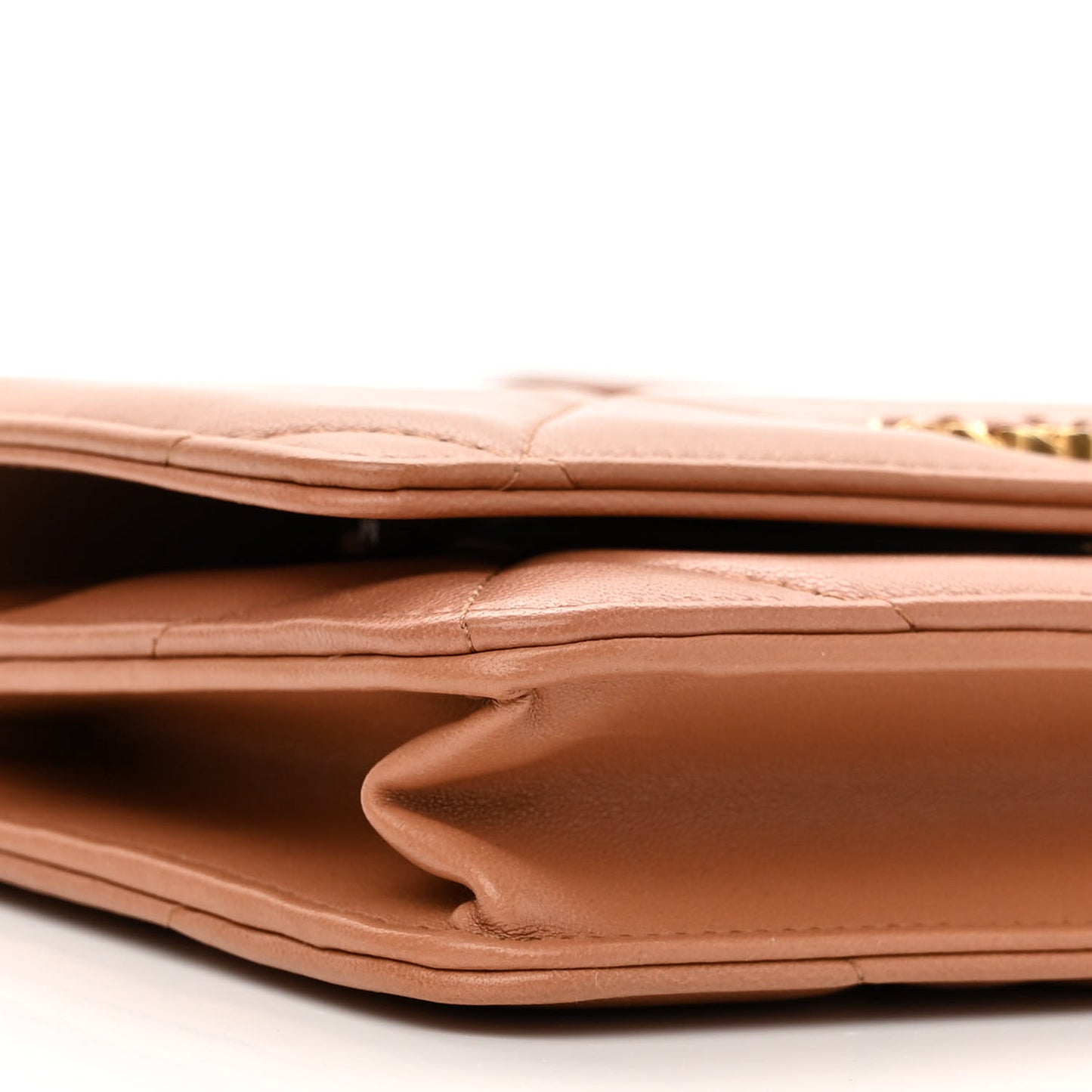 Lambskin Quilted Chanel 19 Wallet On Chain WOC Brown