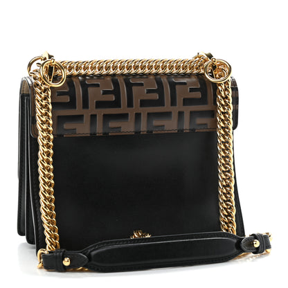 Fendi Vitello Liberty Bi-Color FF 1974 Embossed Small Kan I Shoulder Bag Black Maya 3 of 12