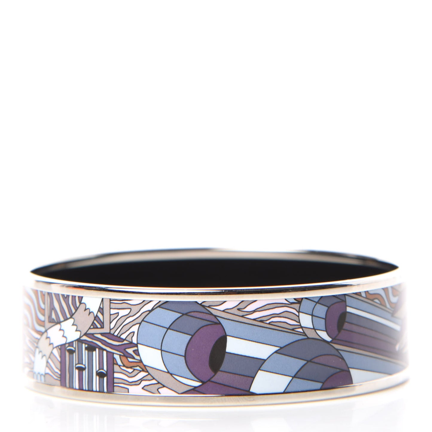 Enamel Printed Point D’Orgue Wide Bracelet 62