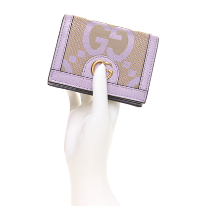 Gucci Monogram Jumbo GG Textured Dollar Calfskin Ophidia Card Case Beige Lapis 2 of 8
