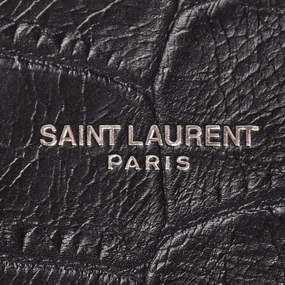 Saint Laurent Calfskin Crocodile Embossed Small Sac de Jour Black 8 of 10