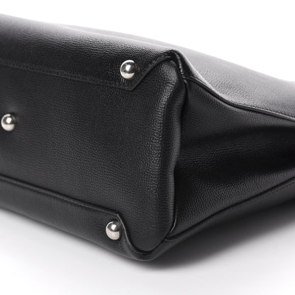 Burberry Derby Calfskin House Check Medium Banner Tote Black 7 of 11