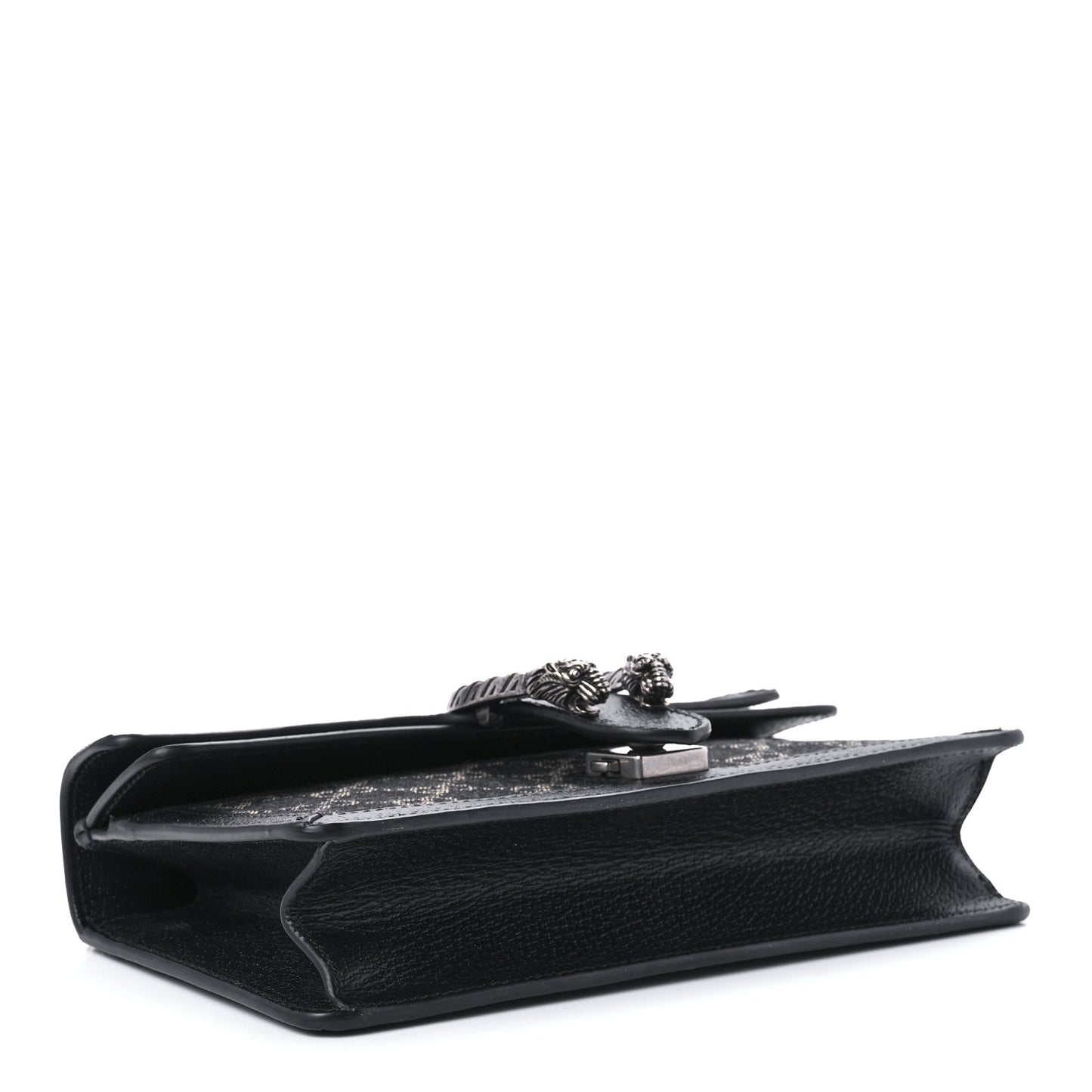Jacquard Black Denim GG Monogram Textured Dollar Calfskin Small Dionysus Shoulder Bag Black Ivory