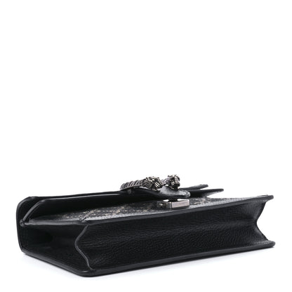 Gucci Jacquard Black Denim GG Monogram Textured Dollar Calfskin Small Dionysus Shoulder Bag Black Ivory 3 of 10