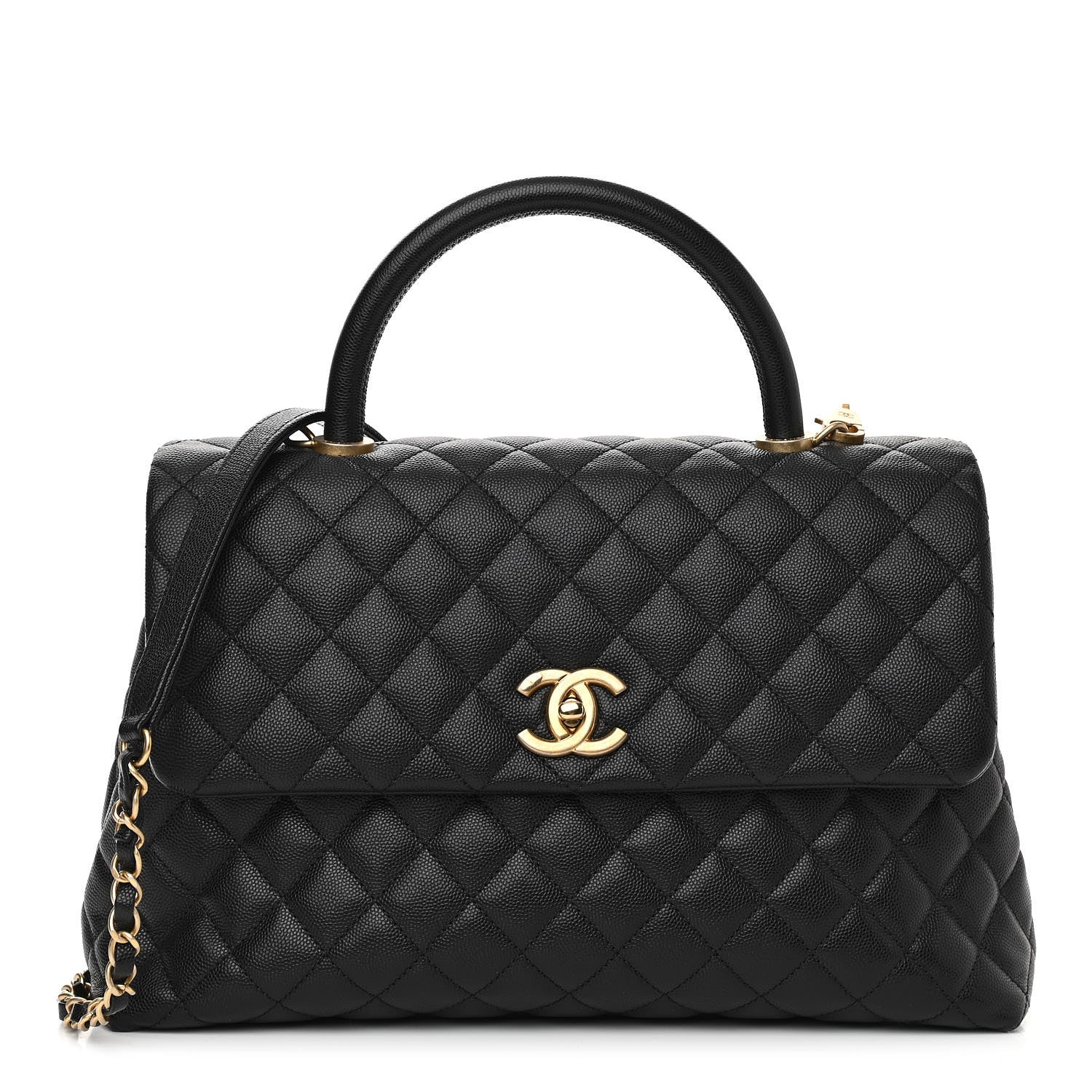 Chanel Caviar Quilted Medium Coco Handle Flap Black 1 of 10