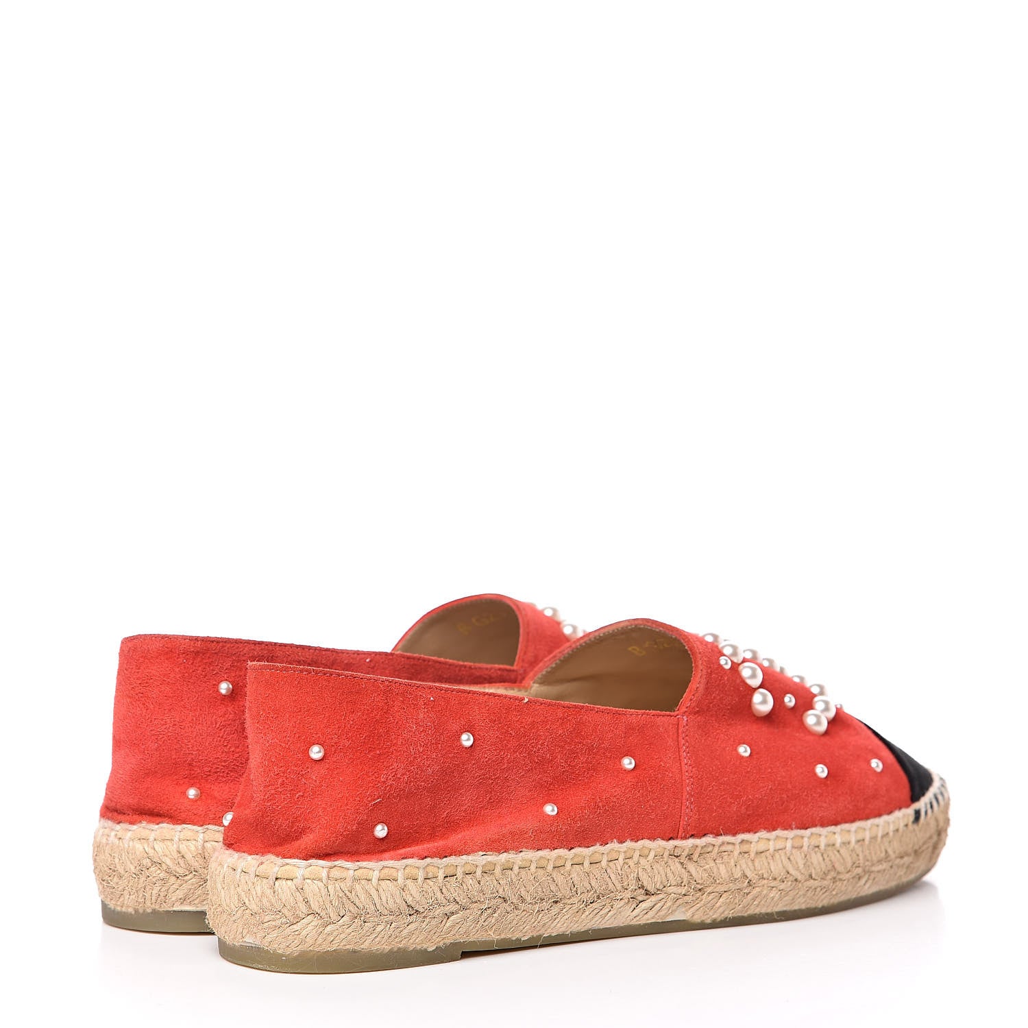 Chanel Suede Pearl CC Espadrilles 40 Red 4 of 13