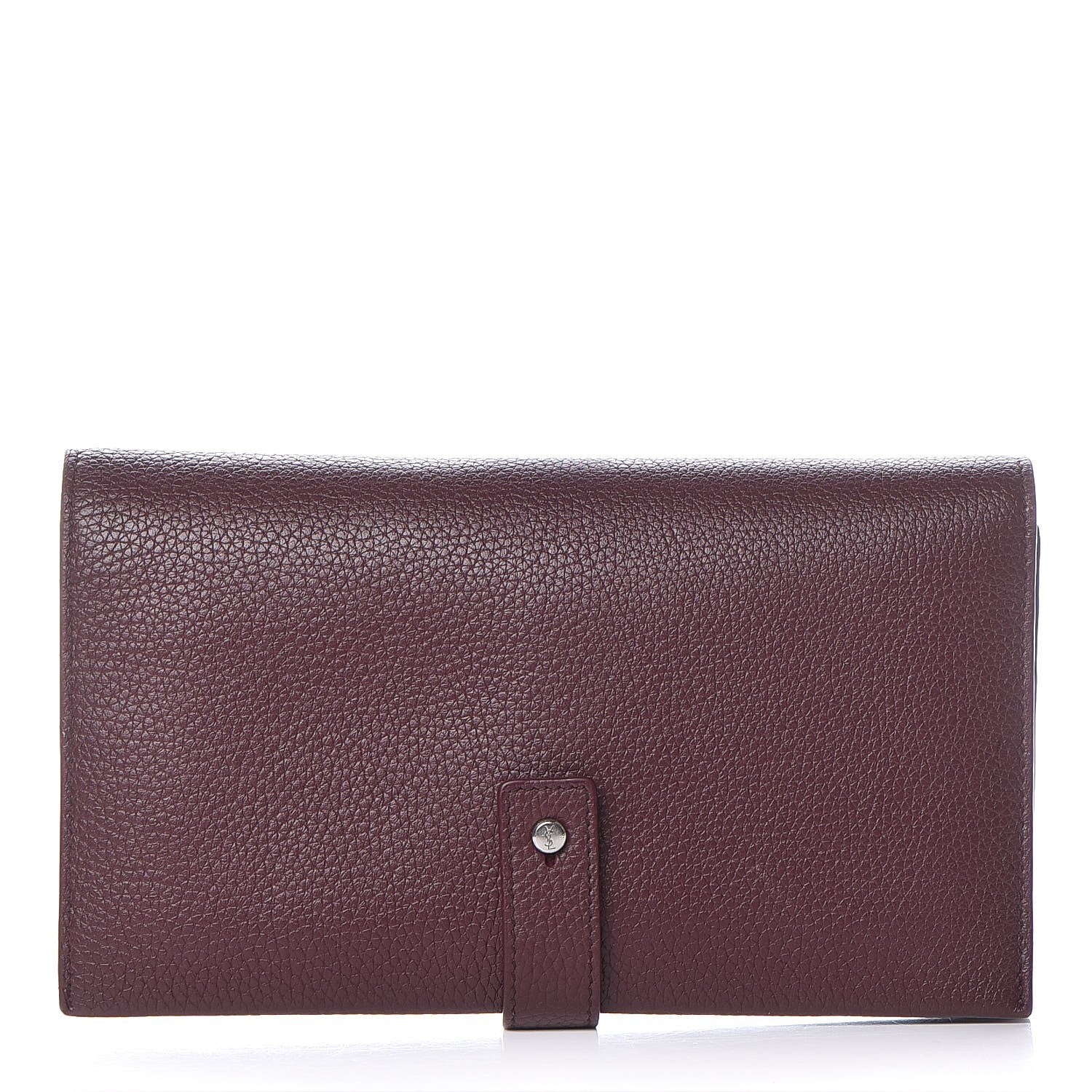 Saint Laurent Grained Calfskin Sac De Jour Souple Thin Wallet Rouge Legion 1 of 9