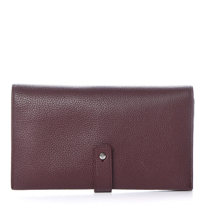 Saint Laurent Grained Calfskin Sac De Jour Souple Thin Wallet Rouge Legion 1 of 9