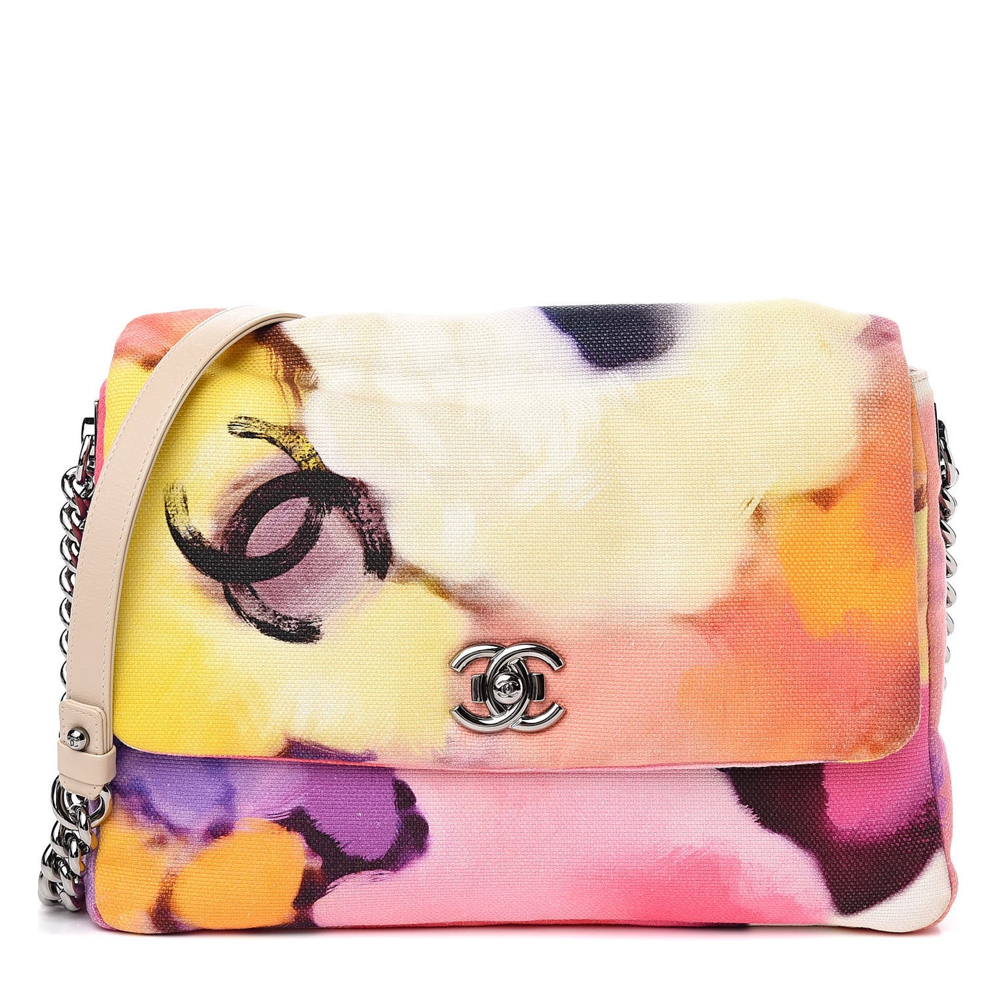 Printed Canvas Flower Power Messenger Flap