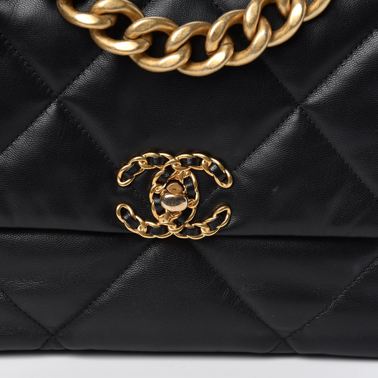 Chanel Lambskin Quilted Large 19 Flap Black 10 of 12