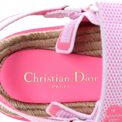 Christian Dior Technical Knit Jute Dioract 10mm Sandals 39 White Fuchsia 6 of 7